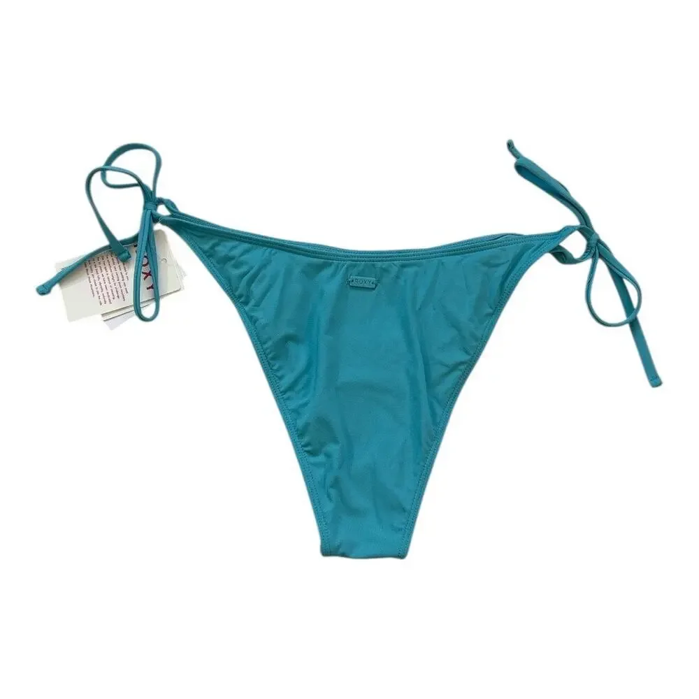 Roxy Womens SD Beach Classics Tie Side Cheeky Bikini Bottom Maui Blue Large XL